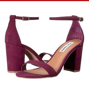 STEVE MADDEN Declair Block Heel Sandal in Burgundy size 7